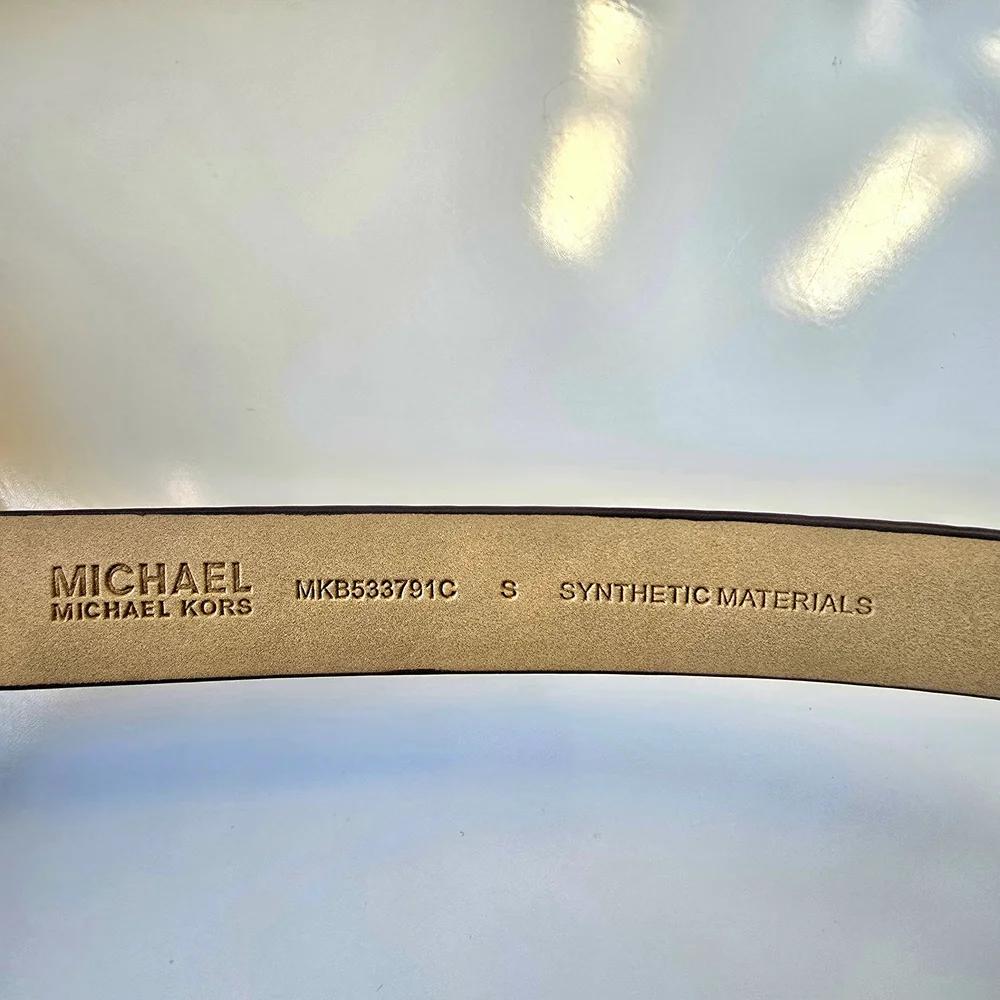 NEW Michael Kors Silver‎ Crocodile-Embossed Belt Women Accessories
